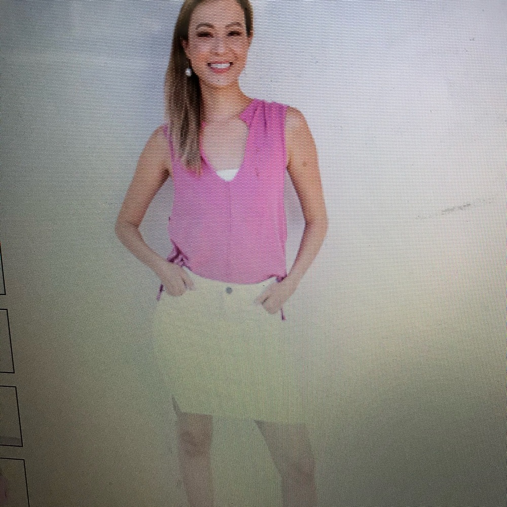 NWT FREE PEOPLE SWOOP TANK PINK SWOOP FRONT/BACK S